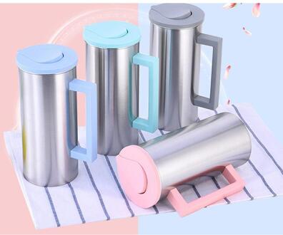 Thuis Grote Capaciteit 304 Roestvrij Staal Koud Water Ketel Fles met Deksel Seal Lekvrij Werpers Koud Water Potten munt groen