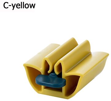 Thuis Handleiding Tandpasta Knijper Herbruikbare Plastic Rollende Buis Tandenborstelhouder Stand Badkamer Supply Gebitsreiniging Accessoires C-geel
