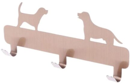 Thuis Hond Vormige Muur Kleding Stalen Rustieke Roestvrij Hanger Hat Haken Deur Badkamer Decor Jas Opknoping Sleutel Home 3 Keuken roos goud