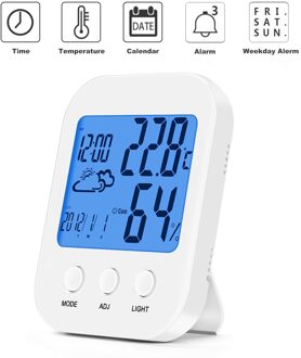 Thuis Indoor Digitale Klok Babykamer Thermometer Hygrometer Lichtgevende Display Temperatuur-vochtigheidsmeter Wekker