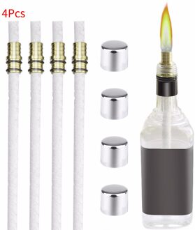 Thuis Kerosine Lont Wijn Fles Torch Kit 4 Pack, Inclusief 4 Lange Levensduur Zaklamp Wieken, messing Lont Mount Fiber Improvment