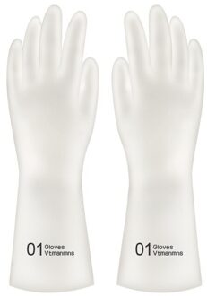 Thuis Latex Handschoenen Keuken Schoonmaken Afwassen Handschoen Waterdicht Duurzaam Dunne Gedeelte Rubber Handschoen 30Cm Schotel Wassen Handschoen 1 Paar brief / L
