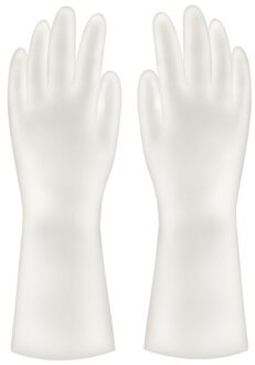 Thuis Latex Handschoenen Keuken Schoonmaken Afwassen Handschoen Waterdicht Duurzaam Dunne Gedeelte Rubber Handschoen 30Cm Schotel Wassen Handschoen 1 Paar Solid kleur / M