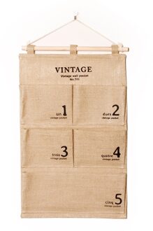 Thuis Linnen Katoen Multi-Zakken Muur Deur Doek Opknoping Opbergtas Organizer Save Tassen 1