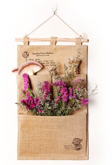 Thuis Linnen Katoen Multi-Zakken Muur Deur Doek Opknoping Opbergtas Organizer Save Tassen 3