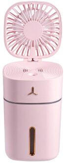 Thuis Low Noise Smart Home Draagbare Handheld Multifunctionele Kleurrijke Luchtbevochtiger Kantoor Kleine Usb Opladen Kleine Ventilator roze