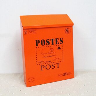 Thuis Mailbox Tuin Mail Doos Afsluitbare Post Box Met Key Lock Brief Doos Outdoor Yard Deur Veranda Opknoping Decoratie oranje