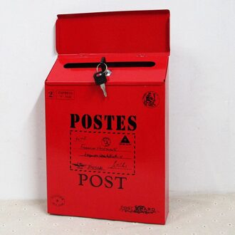 Thuis Mailbox Tuin Mail Doos Afsluitbare Post Box Met Key Lock Brief Doos Outdoor Yard Deur Veranda Opknoping Decoratie rood
