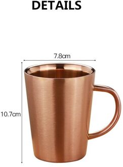 Thuis Mini 360Ml Double Wall Gegalvaniseerd 18 / 8 Roestvrij Staal Bier Handvat Cup Koffie En Reizen Thee cup Drank Goud
