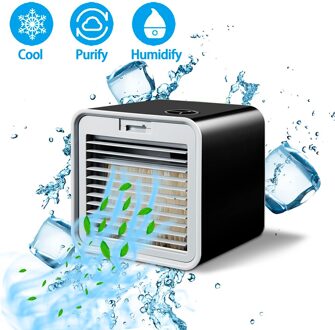 Thuis Mini Airconditioner Draagbare Multifunctionele Luchtbevochtiger Luchtreiniger Usb Desktop Air Cooler Personal Air Cooling Fan zwart