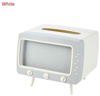 Thuis Multi-color Tv Tissue Doos Multifunctionele Desktop Pompen Doos Mobiele Telefoon Bekijken Beugel Woonkamer Opslag doos wit