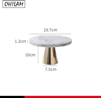 Thuis Natuurlijke Champagne Marmer Cake Stand Dessert Fruit Serveren Plaat Lade Op Voetstuk Stand-Thee Party Serveerschaal A146-1