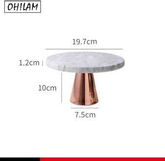 Thuis Natuurlijke Champagne Marmer Cake Stand Dessert Fruit Serveren Plaat Lade Op Voetstuk Stand-Thee Party Serveerschaal A146-2