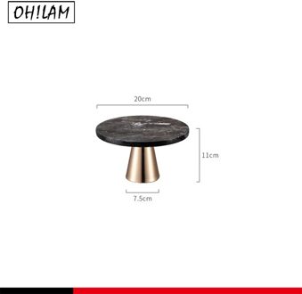 Thuis Natuurlijke Champagne Marmer Cake Stand Dessert Fruit Serveren Plaat Lade Op Voetstuk Stand-Thee Party Serveerschaal A146-3