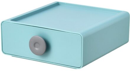 Thuis Officiële Nordic Stapelbaar Lades Desktop Opbergdoos Diversen Organizer Case Plastic Rack Leuke Cosmetica Container blauw 1stk