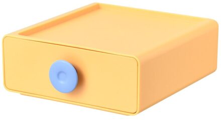 Thuis Officiële Nordic Stapelbaar Lades Desktop Opbergdoos Diversen Organizer Case Plastic Rack Leuke Cosmetica Container geel 1stk