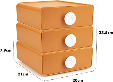 Thuis Officiële Nordic Stapelbaar Lades Desktop Opbergdoos Diversen Organizer Case Plastic Rack Leuke Cosmetica Container oranje 3stk