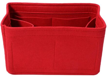 Thuis Opbergtas Vilt Insert Bag Make Organizer Innerlijke Portemonnee Draagbare Cosmetische Zakken Opslag Rode Opslag