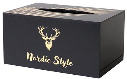 Thuis Opslag 20*13*10 Cm Houten Auto Tissue Box Pompen Doos Nordic Stijl Herten Hoofd Houten Tissue opbergdoos Zwart En Wit