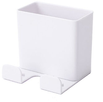 Thuis Opslag Rekken Wall Mounted Mobiele Telefoon Opbergdoos Afstandsbediening Container Houders Stands Abs Opslag Houders wit
