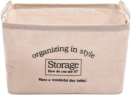Thuis Opvouwbare Wasmanden Grote Capaciteit Rechthoekige Inklapbare Opslag Bin Met Handvatten Voor Vuile Kleren Speelgoed Ambachten Beige