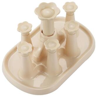 Thuis Plastic Afvoer Bekerhouder Water Cup Ondersteboven Opbergrek Keuken Rek Voor Thuis Bar Tool Afdruiprek rack 6 digits-khaki