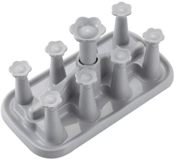 Thuis Plastic Afvoer Bekerhouder Water Cup Ondersteboven Opbergrek Keuken Rek Voor Thuis Bar Tool Afdruiprek rack 8 digits-grijs