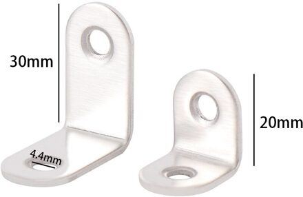 Thuis Praktische 10 Pcs 20*20 Mm/30*30 Mm Ronde End 90 Graden Hoek Beugel Zilver tone Metal Craft Meubels Accessoires 20x20mm