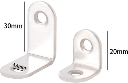 Thuis Praktische 10 Pcs 20*20 Mm/30*30 Mm Ronde End 90 Graden Hoek Beugel Zilver tone Metal Craft Meubels Accessoires 30x30mm