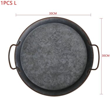 Thuis Retro Metalen Plaat Handgemaakte Ronde Smeedijzeren Vintage Brood Lade 1stk L