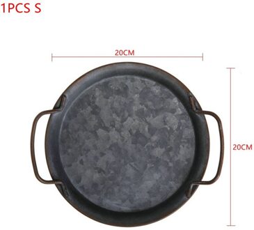 Thuis Retro Metalen Plaat Handgemaakte Ronde Smeedijzeren Vintage Brood Lade 1stk S