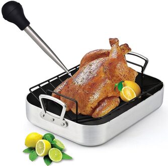 Thuis Roestvrij Staal Gevogelte Bbq Vlees Set Turkije Kruiden Bedruipen Siliconen Tool Keuken Borstel Naald Baster