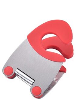 Thuis Roestvrij Stalen Pot Clip Verbrandingsbeveiliging Schop Klem Pincet Pannenlap Pan Lepel Houder Spatel Opbergrek Keuken gereedschap Rood
