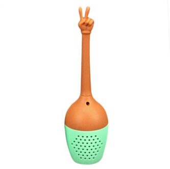 Thuis Siliconen Gebaar Shaped Thee Maker Gebaar Shaped Thee Lek Food Grade Silicone Tea Filter Thee Set Accessoires Licht Geel