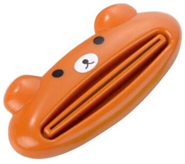 Thuis Squeezer Cartoon Tandpasta Dispenser Rolling Holder Tandenborstelhouder Keuken Badkamer Decoratie Accessoires bruin beer