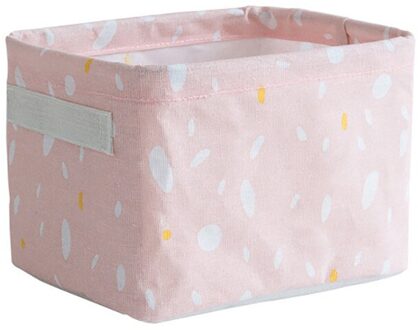 Thuis Stof Mand Opbergdoos Ornamenten Linnen Cosmetische Case Desktop Briefpapier Roze