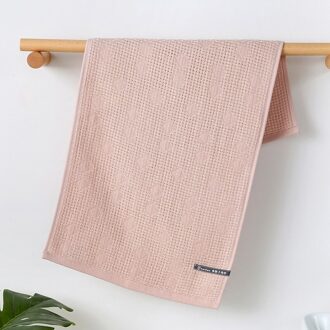 Thuis Sub-Moeder Garen Diamant Rooster Handdoek 34*74Cm Japan Eenvoudige Effen Kleur 32-Strengen Jacquard gezicht Handdoek Zacht En Absorberend roze