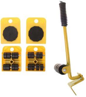 Thuis Trolley Lift En Bewegen Slides Kit Systeem Voor Meubels 5 Packs Tool Set Meubels Lifter Vervoer Set Zware mover geel