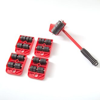 Thuis Trolley Lift En Bewegen Slides Kit Systeem Voor Meubels 5 Packs Tool Set Meubels Lifter Vervoer Set Zware mover rood