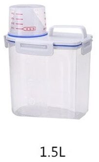 Thuis Voedsel Opslag Rijst Emmer Keuken Plastic Korrels Insect-Proof Opbergdoos Verzegelde Vochtbestendige Opslagtank Keuken gereedschap 1.5L wit