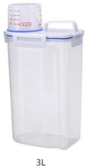 Thuis Voedsel Opslag Rijst Emmer Keuken Plastic Korrels Insect-Proof Opbergdoos Verzegelde Vochtbestendige Opslagtank Keuken gereedschap 3L wit