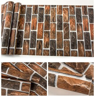 Thuis Wall Decor Retro 3D Baksteen Muurstickers Bar Bar Restaurant Woonkamer Muur Decor Diy Zelfklevende Waterdichte behang Beige