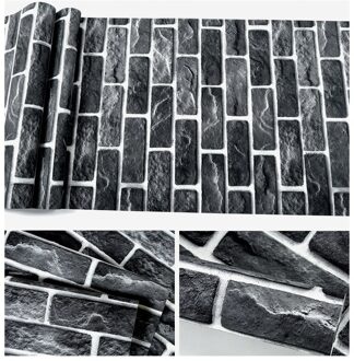 Thuis Wall Decor Retro 3D Baksteen Muurstickers Bar Bar Restaurant Woonkamer Muur Decor Diy Zelfklevende Waterdichte behang Creamy-wit