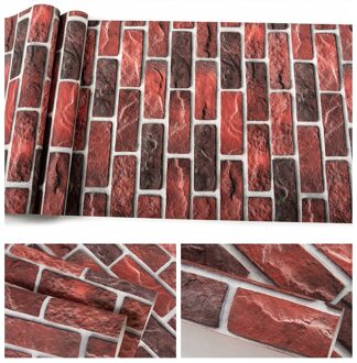 Thuis Wall Decor Retro 3D Baksteen Muurstickers Bar Bar Restaurant Woonkamer Muur Decor Diy Zelfklevende Waterdichte behang Licht Beige