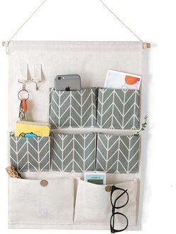 Thuis Zeven Zakken Katoen En Linnen Waterdichte Deur Opknoping Diversen Opknoping Zak Sleutel Slaapzaal Stof Opbergtas 1