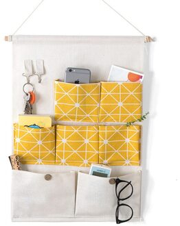 Thuis Zeven Zakken Katoen En Linnen Waterdichte Deur Opknoping Diversen Opknoping Zak Sleutel Slaapzaal Stof Opbergtas 3