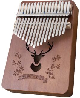 Thumb Piano Mbira Acacia 17 Toetsen Herten Kalimba Met Tuning Hamer Sticker Mahonie Body Muziekinstrument