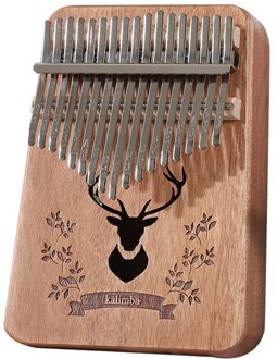 Thumb Piano Mbira Acacia 17 Toetsen Herten Kalimba Met Tuning Hamer Sticker Mahonie Body Muziekinstrument