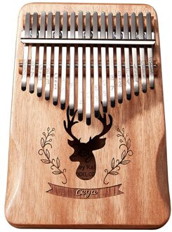 Thumb Piano Mbira Acacia 17 Toetsen Herten Kalimba Met Tuning Hamer Sticker Mahonie Body Muziekinstrument