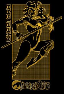 Thundercats Cheetara Yellow Unisex T-Shirt - Black - M Zwart